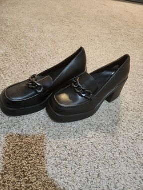 Call It Spring Black Platform Chain-Detail Mules